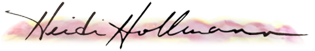 Logo based on signature reading Heidi Hollmann